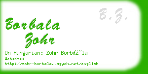 borbala zohr business card